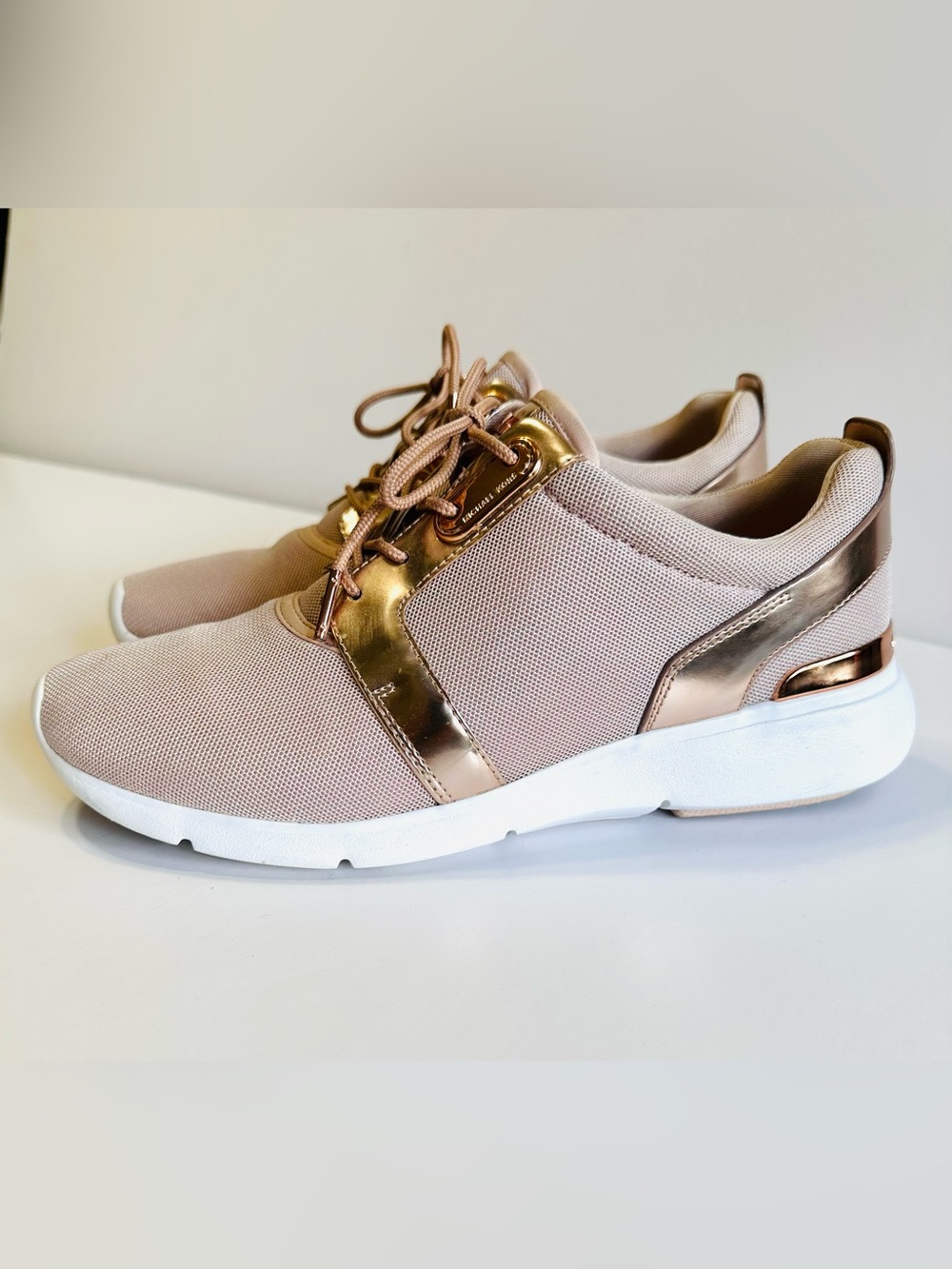 Michael Kors Metallic Rose Mesh Lace-Up Sneakers